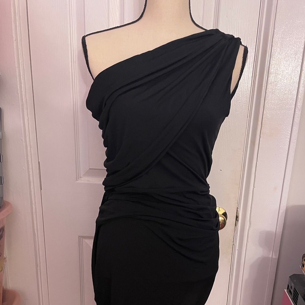 Black Over The Shoulder Dress